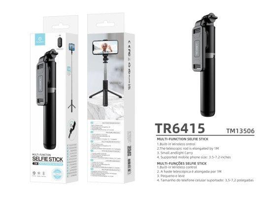 Selfie Stick Tripe,3 Em 1 Extensível 100Cm, Com Bluetooth Controlo Remoto Preto - Bujitech