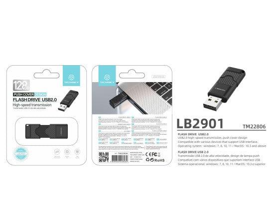 Pen Usb 128Gb Usb 2.0 Preto - Bujitech